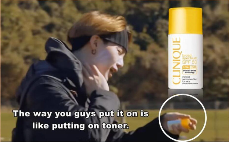 BTS Suga using Clinique Spf 50 Mineral Sunscreen Fluid for Face