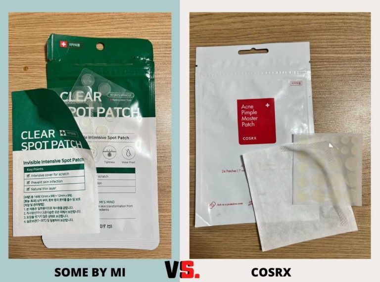 COSRX Acne Pimple Master Patch and SOME By Mi Clear Patch packaging